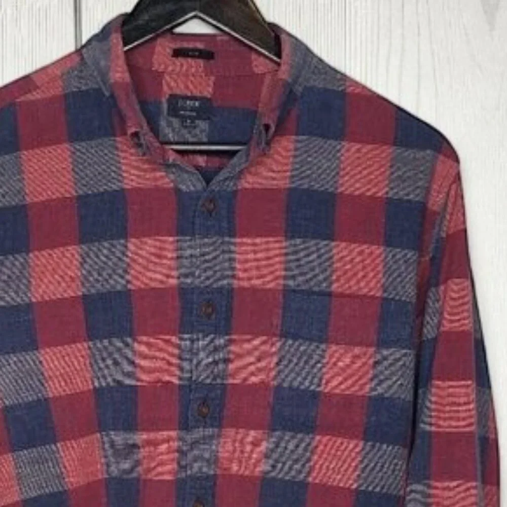 J Crew Homespun Slim Buffalo Plaid Shirt Men's Button Down Preppy Country Farm M